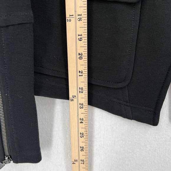 ANTHROPOLOGIE Jacket Womens Small Black Sylvia Surin Ponte Knit Moto Jacket - Picture 15 of 16